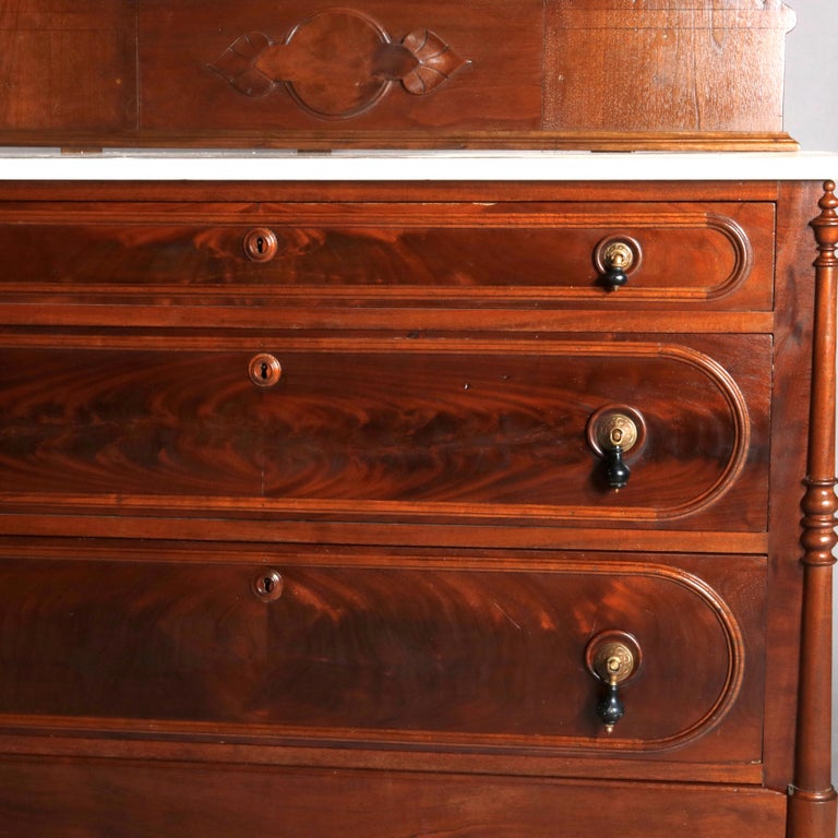 Victorian Renaissance Revival Burl & Walnut Marble Top Dresser, circa 1880