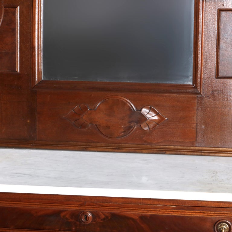 Victorian Renaissance Revival Burl & Walnut Marble Top Dresser, circa 1880
