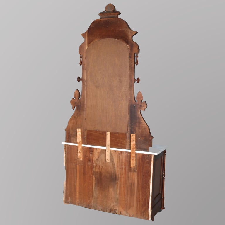 Victorian Renaissance Revival Burl & Walnut Marble Top Dresser, circa 1880
