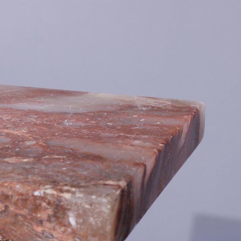Antique Neoclassical Rouge Onyx Sculpture Display Pedestal, Bronze Mounts, c1890