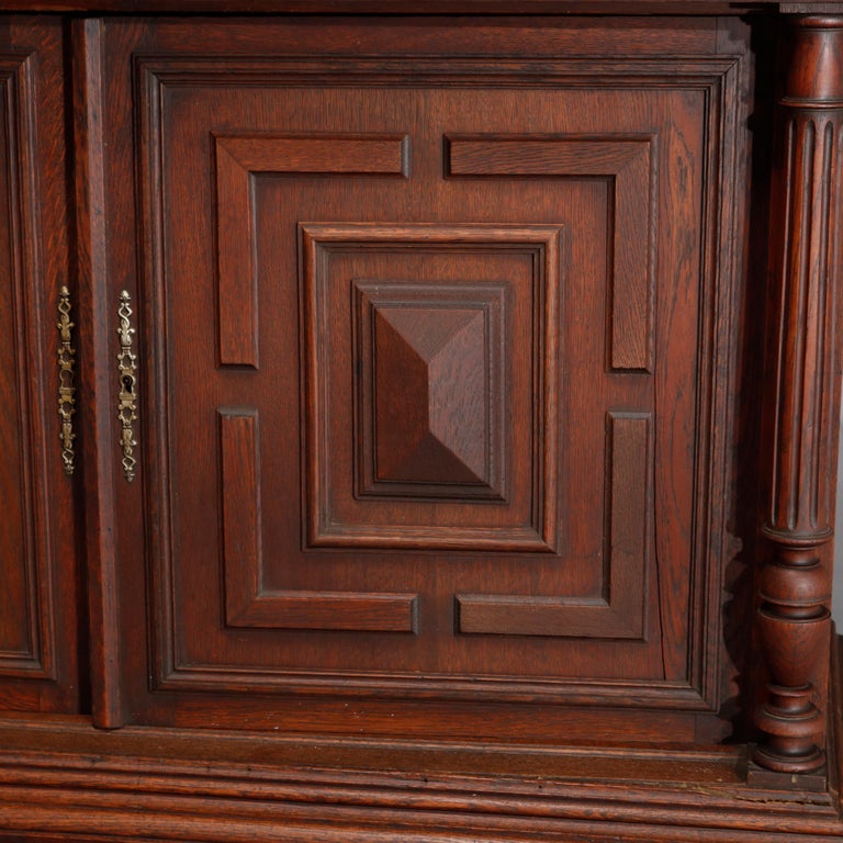 Antique French Renaissance Deeply Carved Walnut Hunt Cupboard, 19th Century