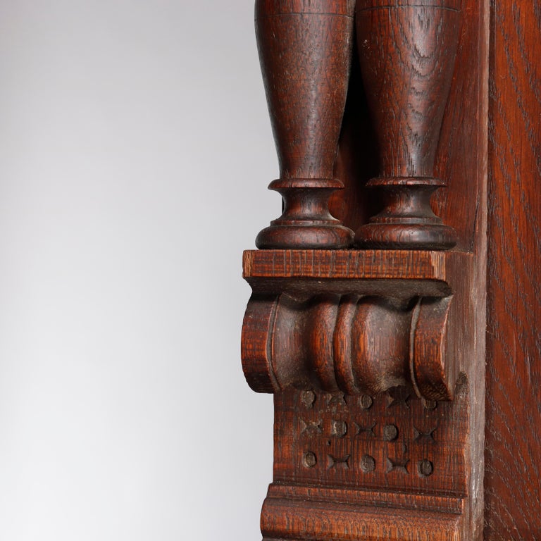 Antique French Renaissance Deeply Carved Walnut Hunt Cupboard, 19th Century