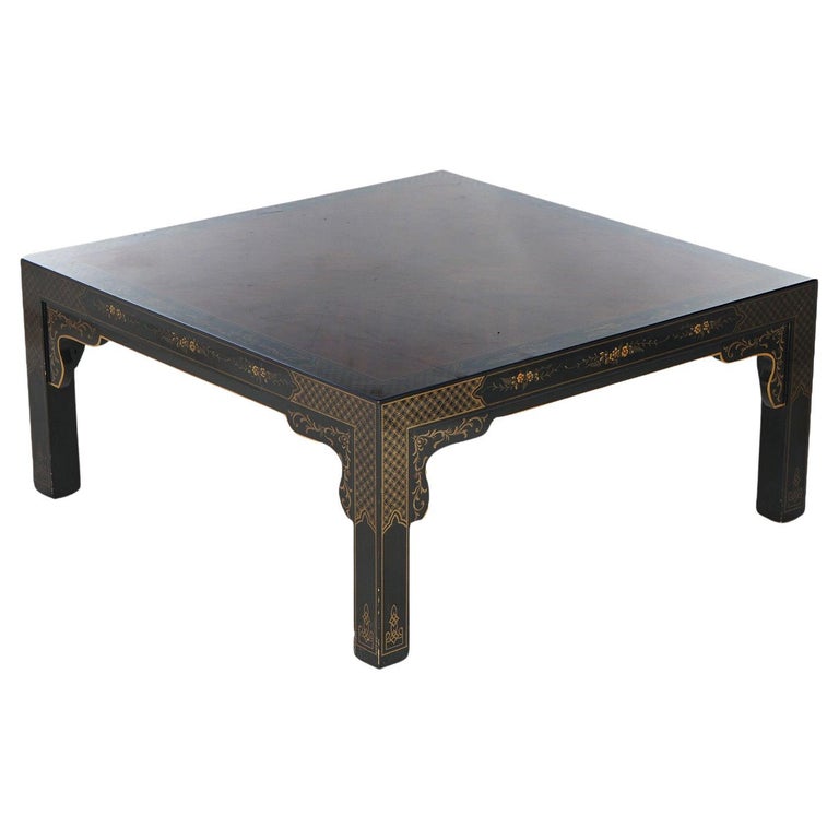 Drexel Heritage Mahogany And Ebonized Chinoiserie Decorated Low Table C1950