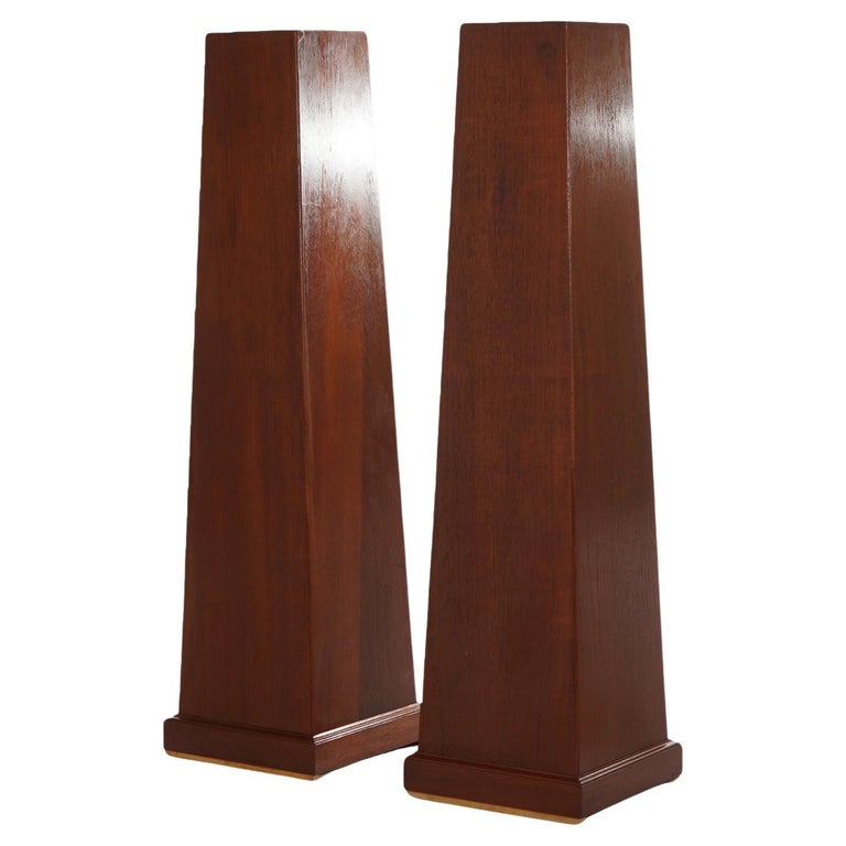 Pair of Mid Century Modern Mahogany Flare Form Sculpture Display Stands 20thC