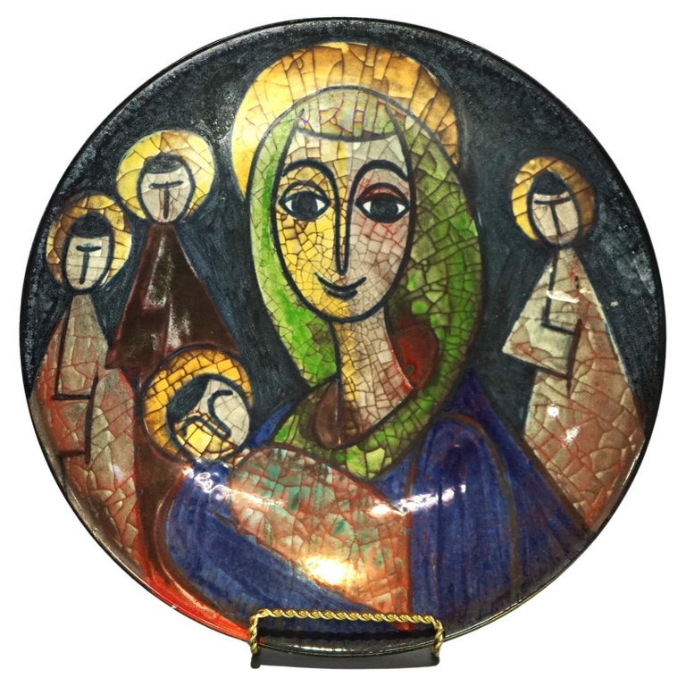 MCM Danish Michael Anderson & Sons Art Pottery Plate “Mother Mary & The Magis”