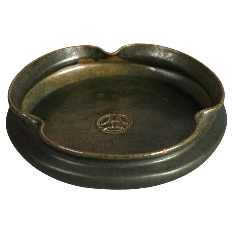 Antique Browser Art Pottery Pinched Tray C1900