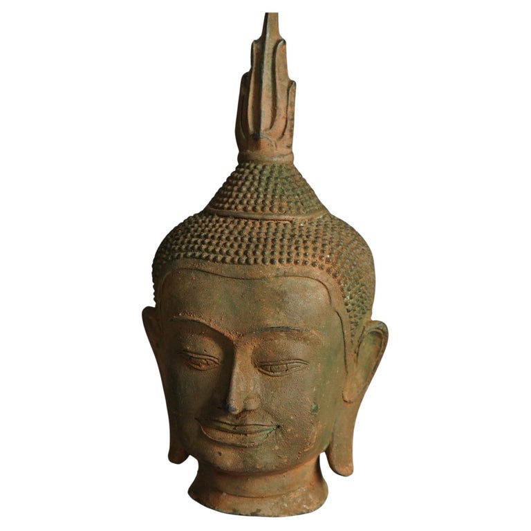 Sukhothai Style Cast Bronze Buddha Bust C1920
