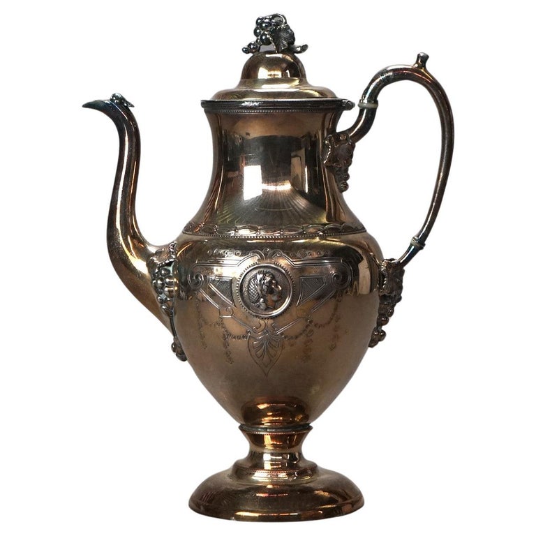 Antique Silver Plated Figural Teapot C1890