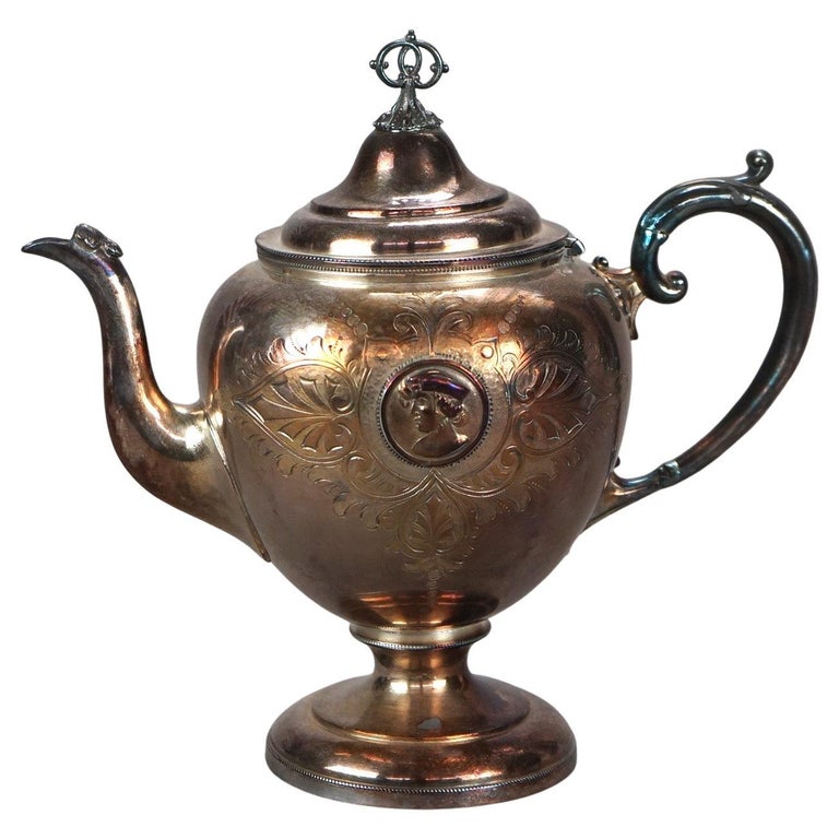 Antique Figural Silver Plated Teapot C1890