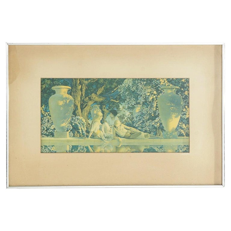 Art Deco Maxfield Parrish Print “Garden Of Allah” C1920