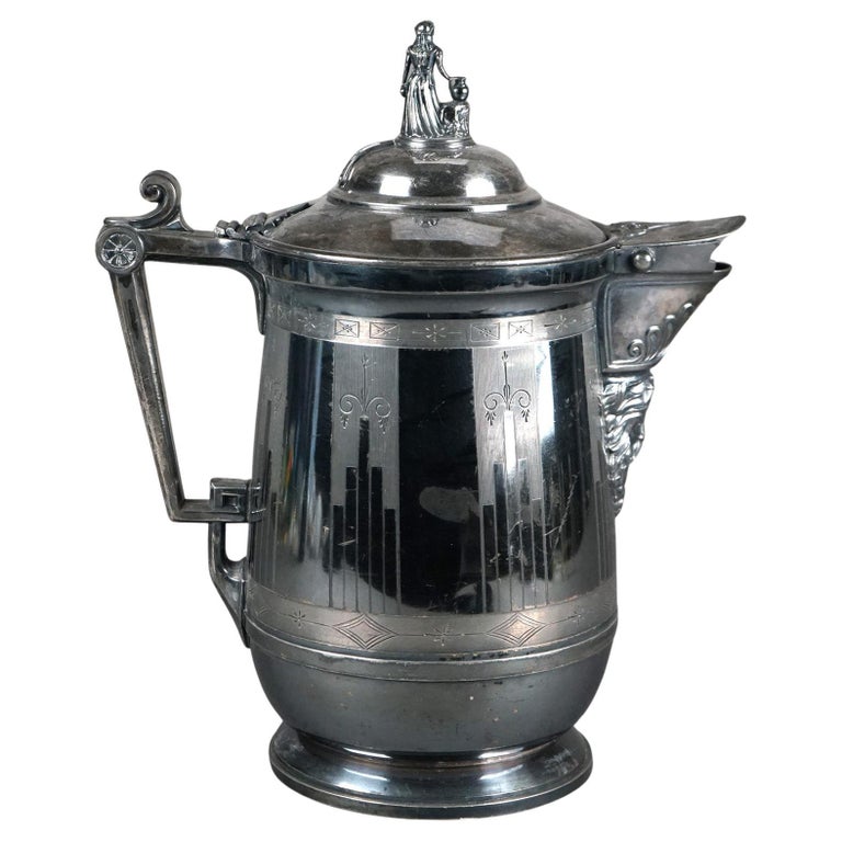 Antique Silver Plated Insulated Water Pitcher C1890