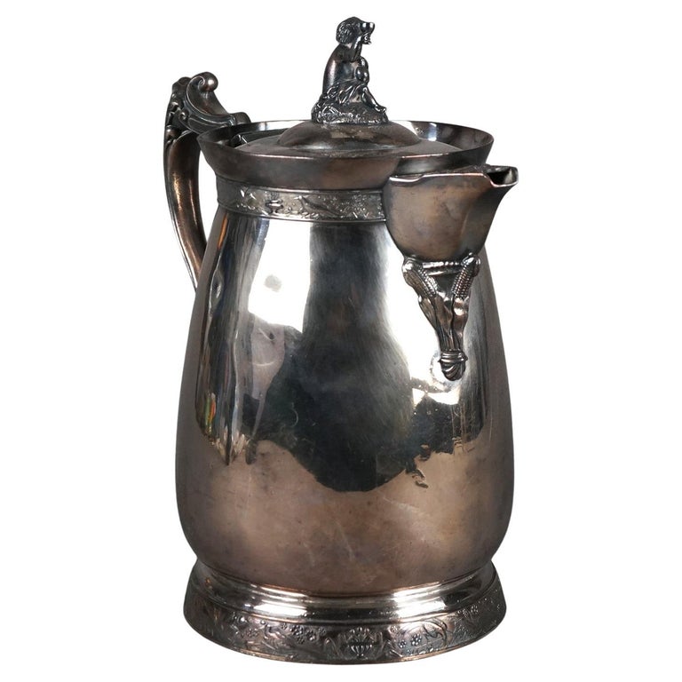 Antique Silver Plated Insulated Water Pitcher C1890