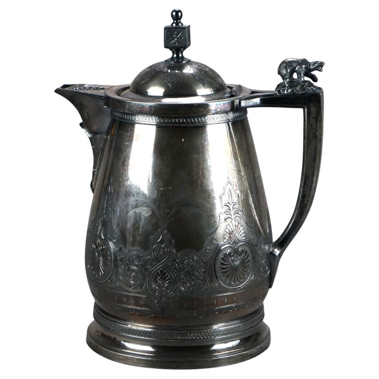 Antique Silver Plated Insulated Water Pitcher C1890