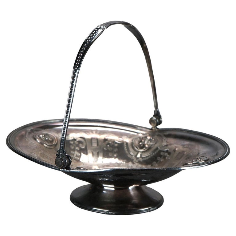 Antique Figural Silver Plated Fruit Bowl C1890