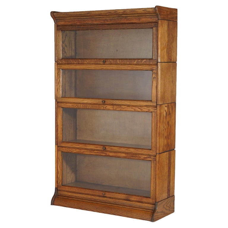Arts & Crafts Gunn Four Stack Oak Barrister Bookcase C1910