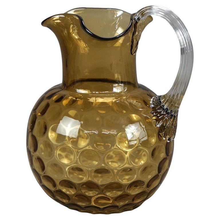 Antique Mount Washington Amberina Coinspot Glass Pitcher C1900