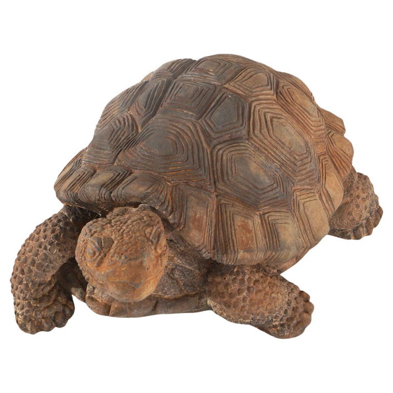 Bronze Finished Cast Hardstone Garden Tortoise 20thC