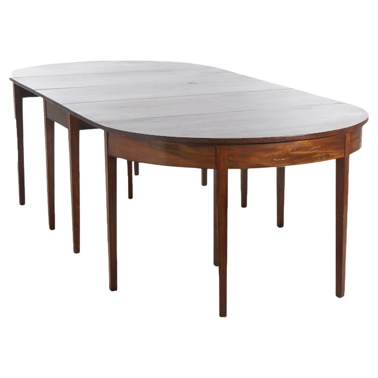 Antique Hepplewhite Three Section Mahogany Banquet Table c1830