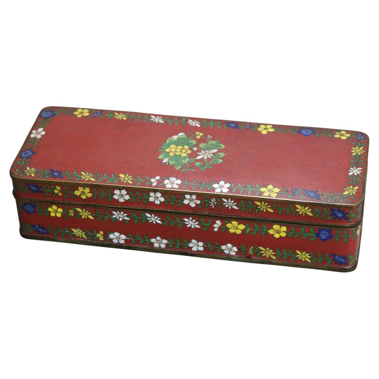Antique Chinese Cloisonne Enameled Glove Box C1920
