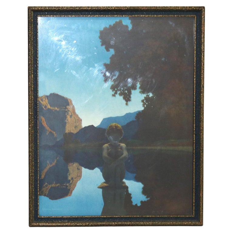 Antique Maxfield Parrish Art Deco Print “Evening” C1930