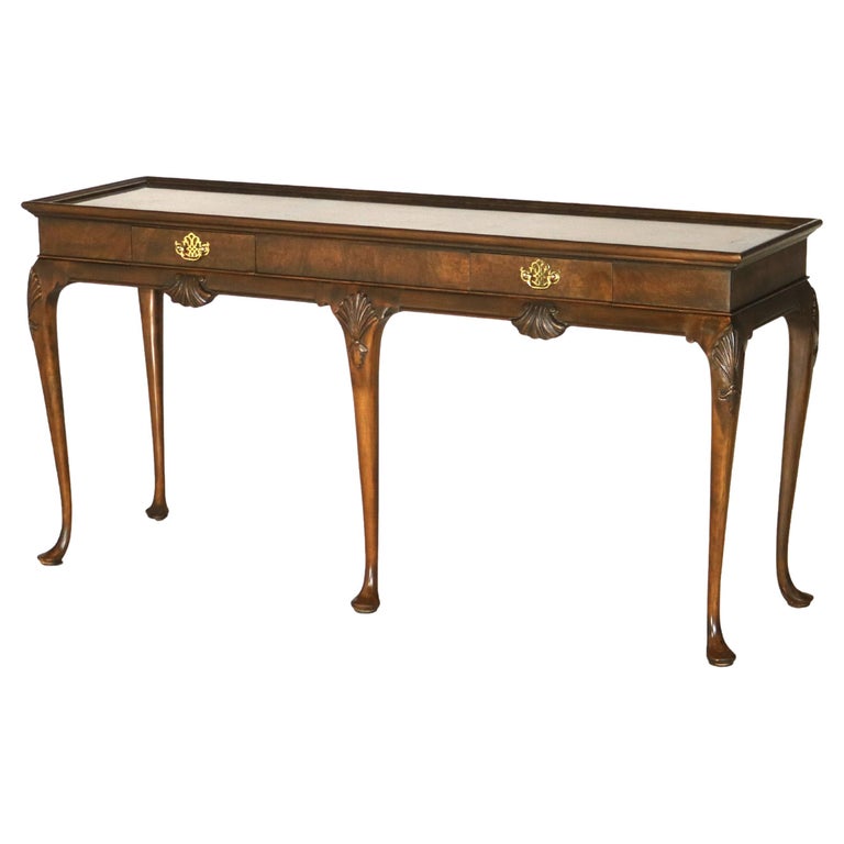 Baker Collector’s Edition Queen Anne Carved & Banded Mahogany Sofa Table 20thC