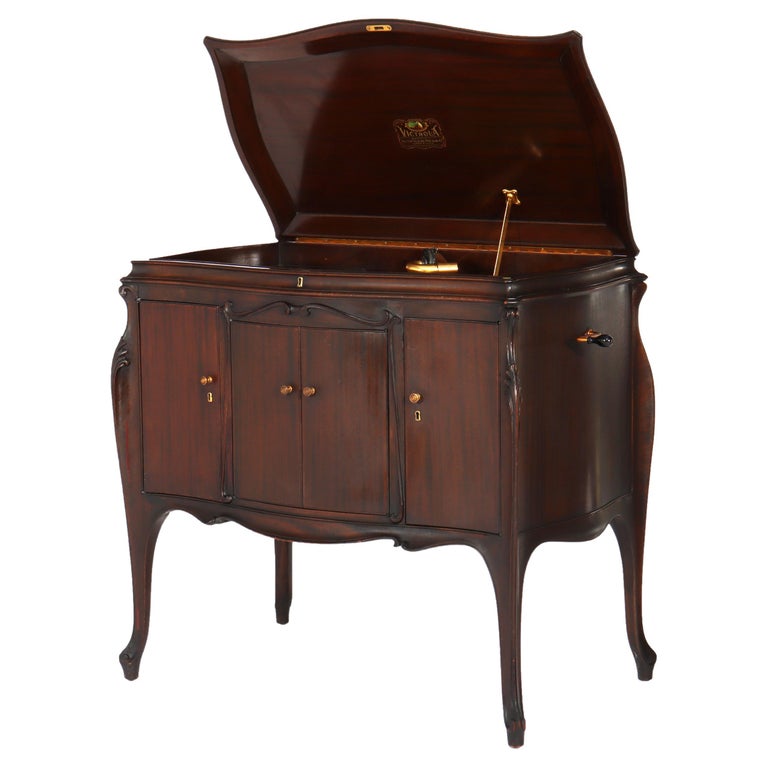 Antique Victor Victrola VV-230 Mahogany Phonograph Credenza Cabinet C1920