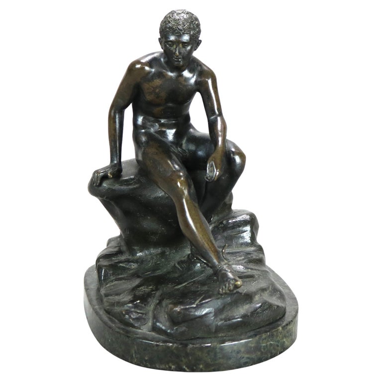 Antique Classical Cast Bronze Sculpture ff Hermes C1900