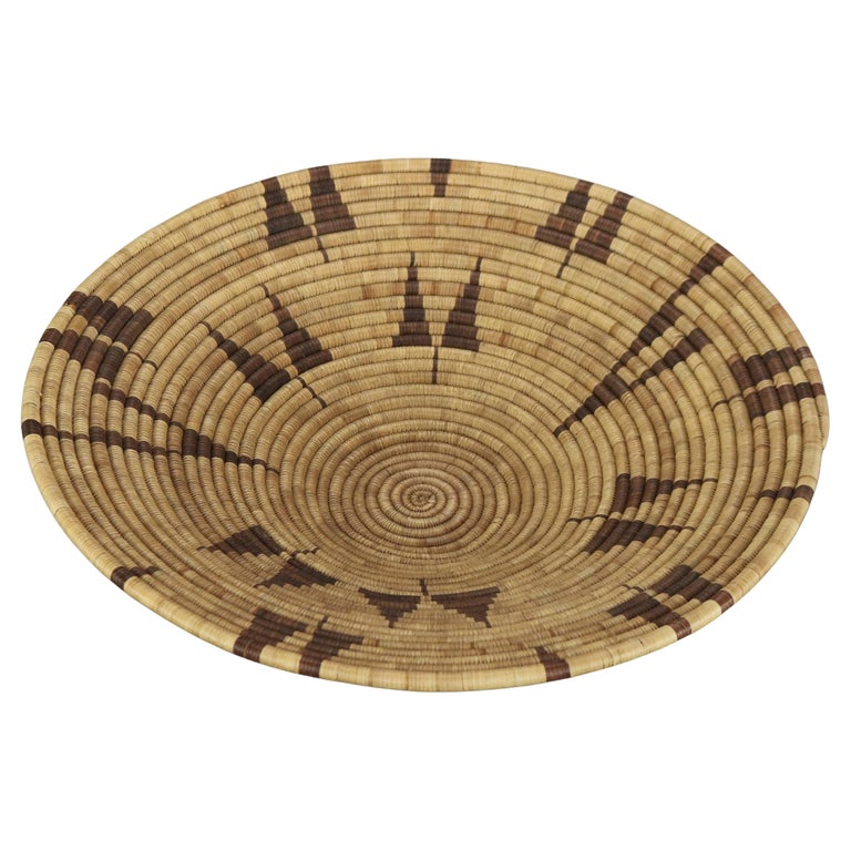 Vintage Southwest Native American Woven Reed Basket 20thC