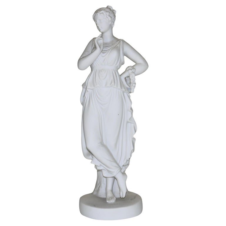 Antique Parian Ware Porcelain Classical Woman Bisque Figure C1880