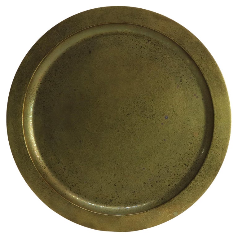 14” Tiffany Studios Dore’ Bronze Charger Signed C1920