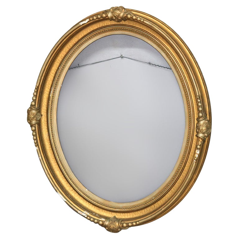 Large Antique Oval Carved Gilt Wood Frame C1880