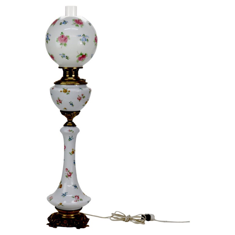 Victorian Gone with the Wind Table Lamp, Electrified, C1900