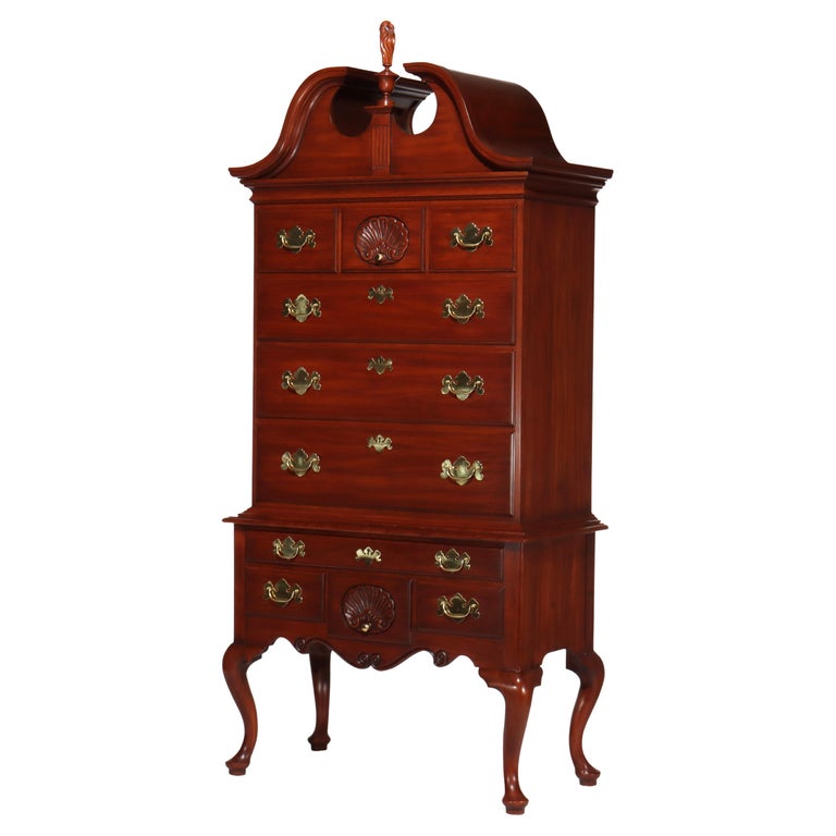 Henkel Harris Queen Anne Wild Black Cherry Chest on Chest C1992