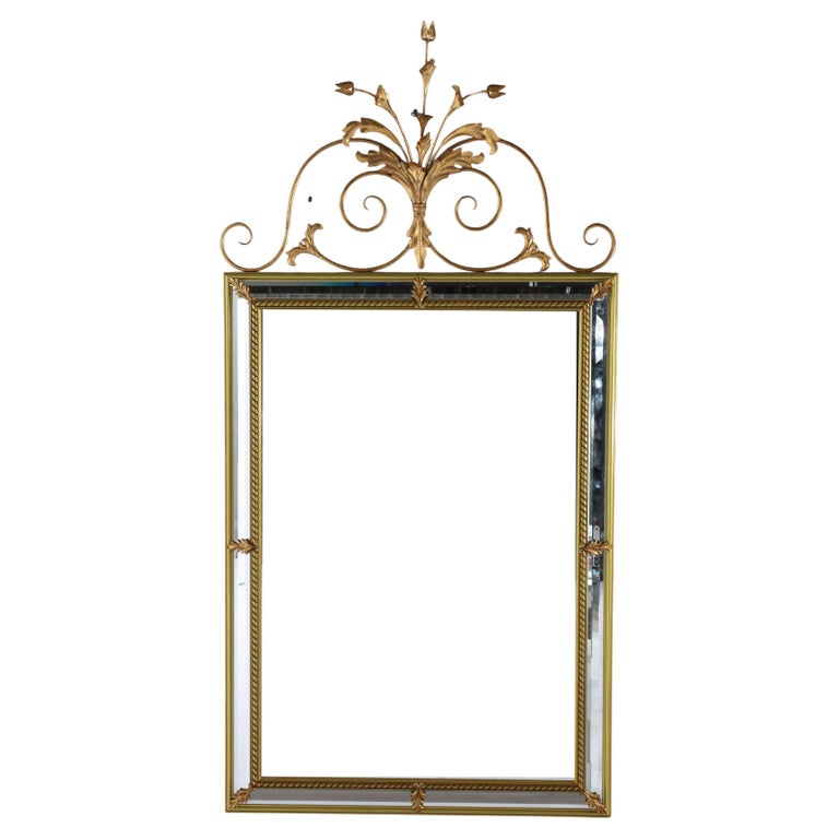Large Vintage French Louis XVI Gilt Wall Mirror C1940