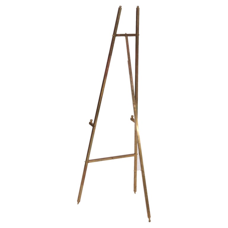 Pair Of Vintage Brass Art Display Easels 20thC