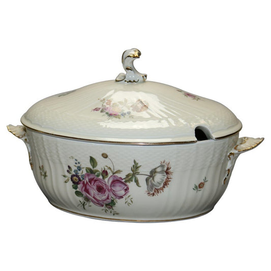 Vintage Royal Copenhagen Frijsenborg Floral Porcelain Tureen & Lid, c1930