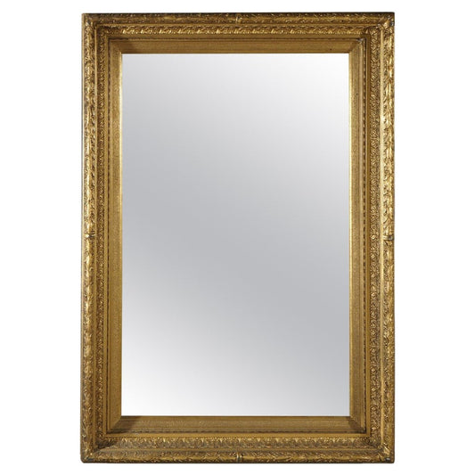 Antique French First Finish Giltwood Framed Wall Mirror C1900