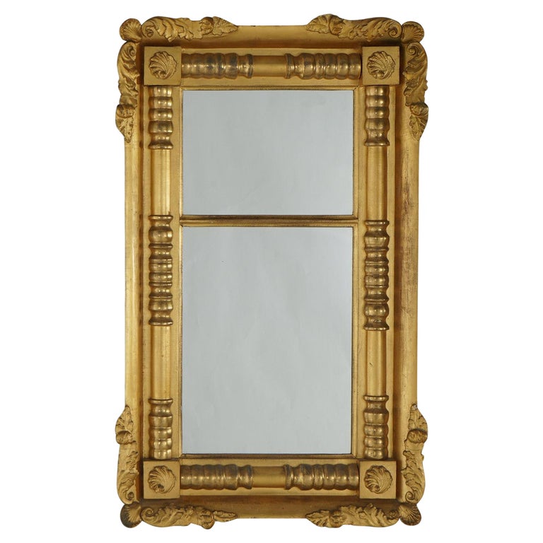 Antique American Empire Classical First Finish Wall Mirror C1840