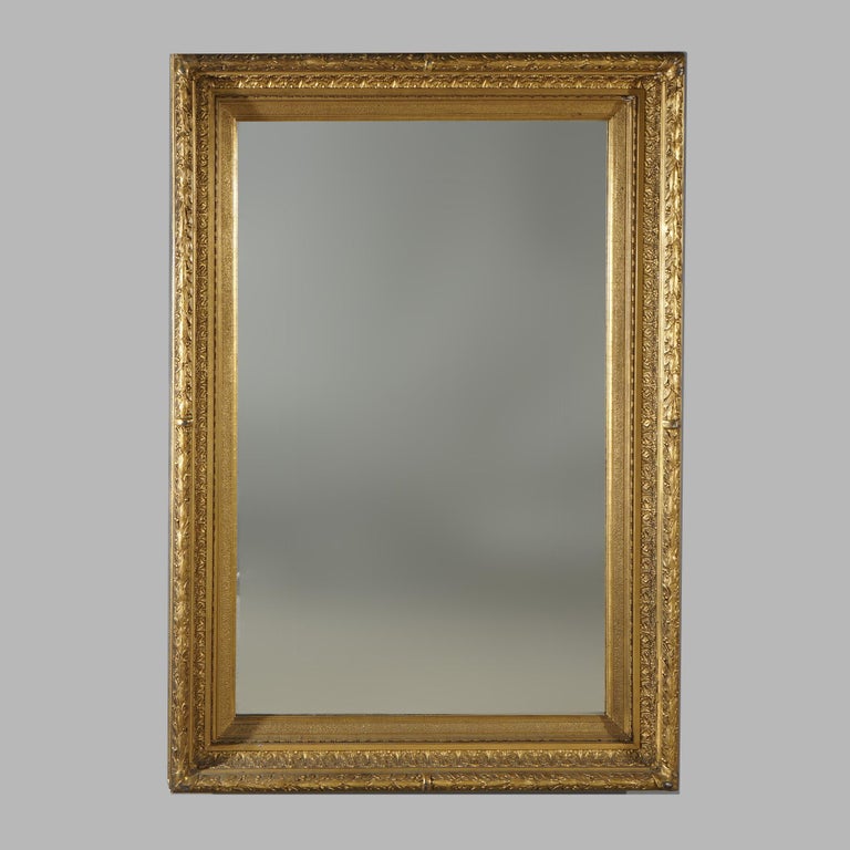 Antique French First Finish Giltwood Framed Wall Mirror C1900
