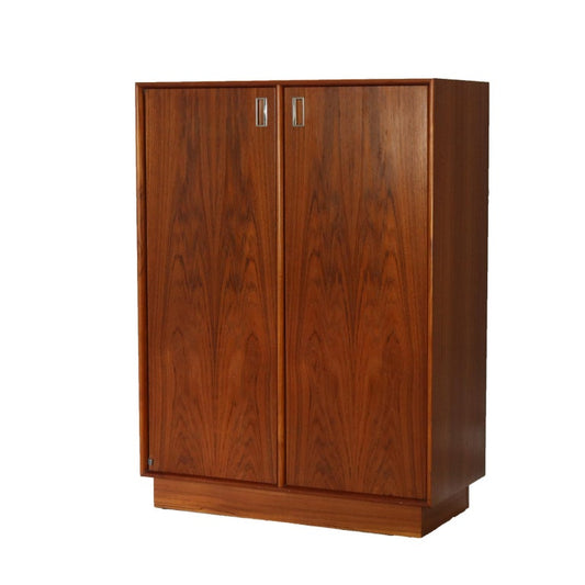 Mid Modern Danish Modern Teakwood Double Door Armoire 20thC