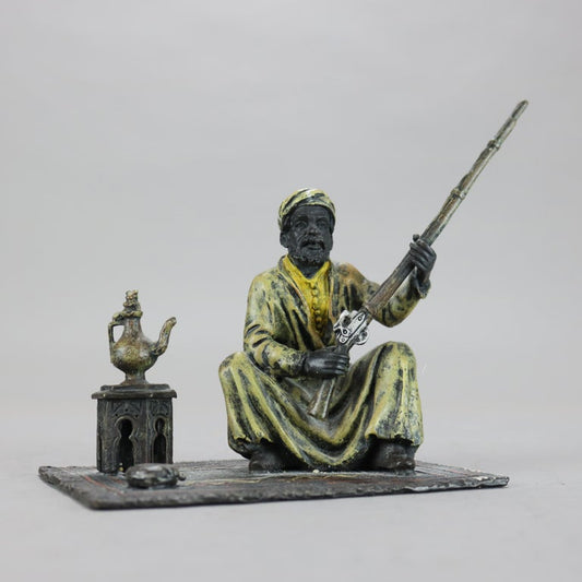 MANGREB  Signed Bergnam Cold Painted Bronzed Persian Figure with Rifle C1920
