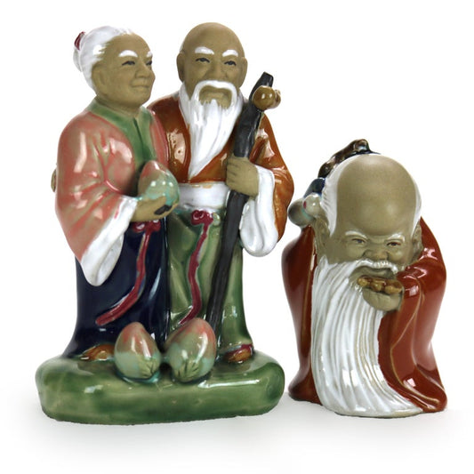 Two Japanese Pottery Figural Groups Signed 20thC