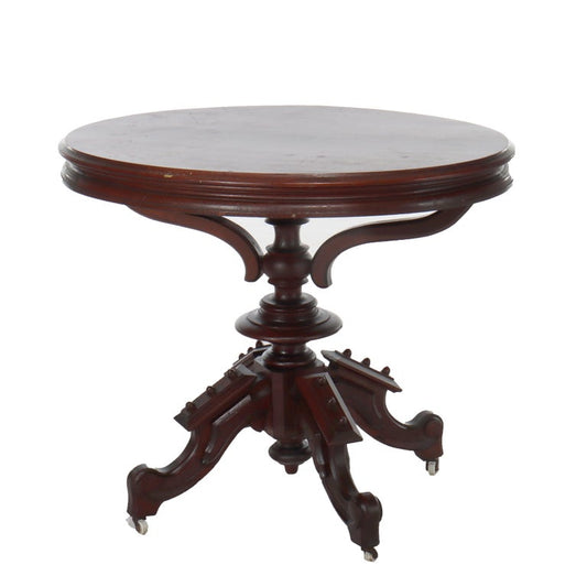 Antique Brookes Renaissance Revival Walnut Umbrella Table c1890