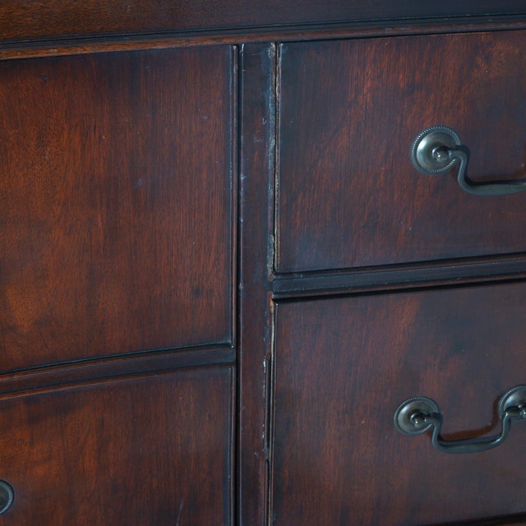 Antique Chinese Chippendale Mahogany Sideboard with Reticulated Corbels C1930