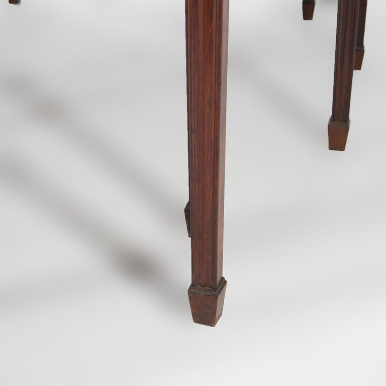 Antique English George III Demi Lune Mahogany Banquet Dining Table Circa 1820