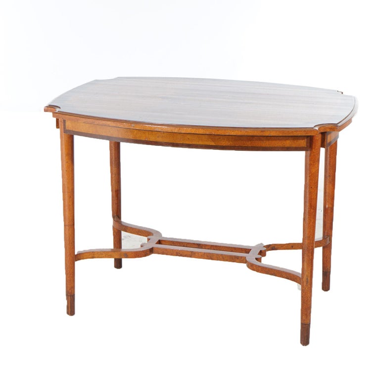 Leytens Frères Art Nouveau Inlaid Rosewood Satinwood & Burl Center Table c1900