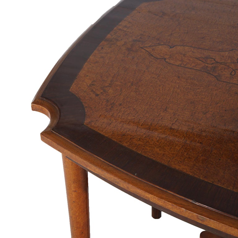 Leytens Frères Art Nouveau Inlaid Rosewood Satinwood & Burl Center Table c1900