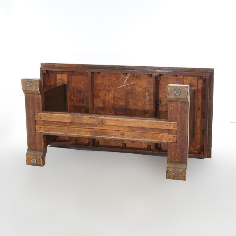 Antique Stickley School Arts & Crafts Mission Oak Conference Table C1910