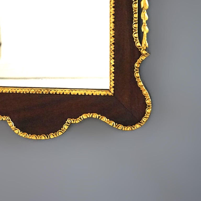 Antique Federal Mahogany & Giltwood Figural Eagle Wall Mirror 19th C