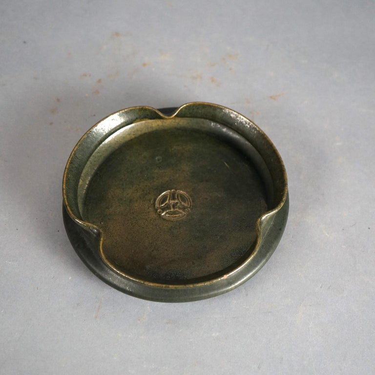 Antique Browser Art Pottery Pinched Tray C1900
